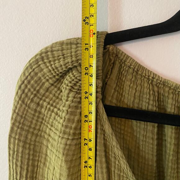 Anthropologie Olive Green V-Neck Wrap Long Sleeve Mini Dress Women's size XS - Picture 9 of 10